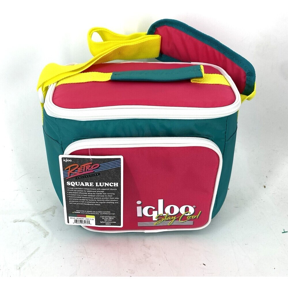 Igloo 00065479 Cooler Bag Retro Square Lunch Insulated Soft Shell Beach Cooler